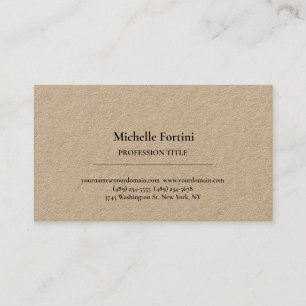Carte De Visite Premium Kraft Elegant Plain Simple Minimaliste