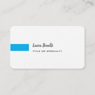 Carte De Visite Premium Lin Sky Blue Blanc Professionnel Moderne