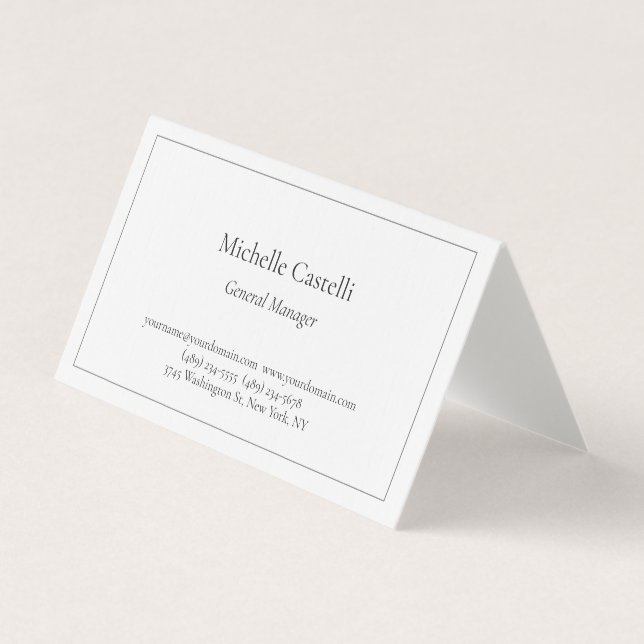 Carte De Visite Premium Linen Professionnel Unique Classique Simpl (Devant)