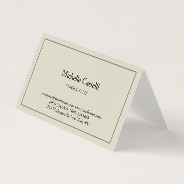 Carte De Visite Premium Linen Professionnel Unique Classique Simpl (Devant)