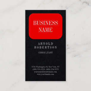 Carte De Visite Premium Noir Rouge tendance Plaine