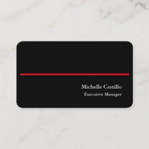 Carte De Visite Premium Silk Plain Professionnel Moderne Noir Blan