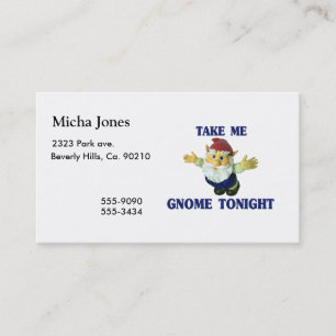 Carte De Visite Prenez-moi le gnome ce soir
