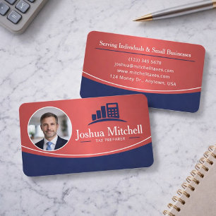 Carte De Visite Préparateur Fiscale Professionnel avec Photo Perso