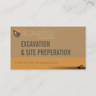 Carte De Visite Préparation de chantier de terrassement