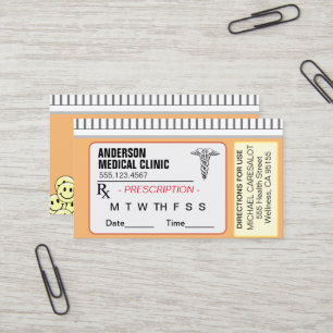 Carte De Visite Prescription mémorable amusante Rendez-vous Médica
