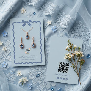 Carte De Visite Présentation de bijoux à nœud coquette TMF26 Bleu
