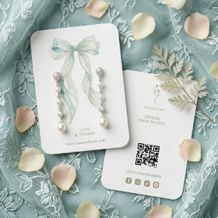 Carte De Visite Présentoir à bijoux à nœud coquet artistique chic 