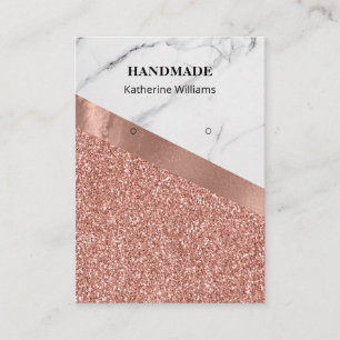 Carte De Visite Présentoir à boucles d'oreilles Rose Gold Paillett