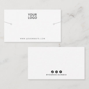 Carte De Visite Présentoir de bracelet blanc Votre logo Réseaux so