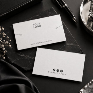 Carte De Visite Présentoir de bracelet blanc Votre logo Réseaux so
