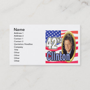 Carte De Visite Président Clinton