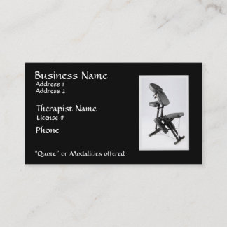 Carte De Visite Présidez le thérapeute de massage II, modalités