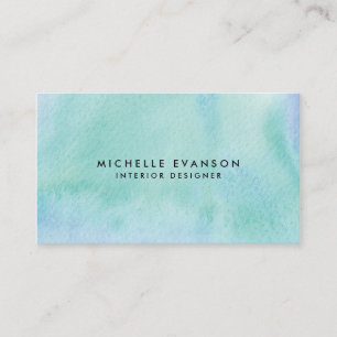 Carte De Visite Pretty Blue Green Aquarelle Peinture créative