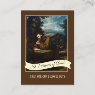 Carte De Visite Prière à Saint François d'Assise pour les anima