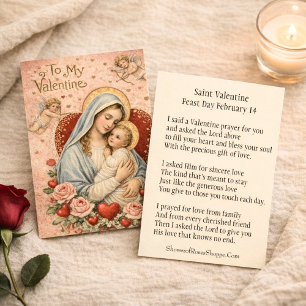 Carte De Visite Prière de la Saint-Valentin Poème Religieux - Cart