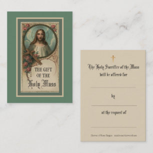 Carte De Visite Prière de offre de coeur de la masse sacrée de