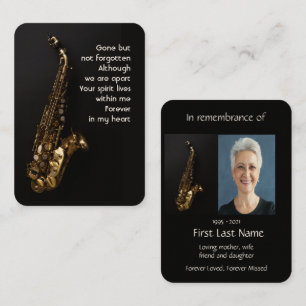Carte De Visite Prière de photo commémorative Saxaphone Jazz Music