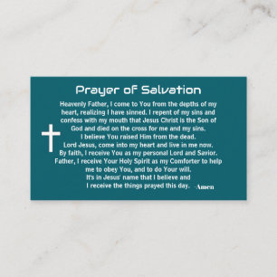 Carte De Visite PRIÈRE DE SALUT ajoutez une église ou un ministère
