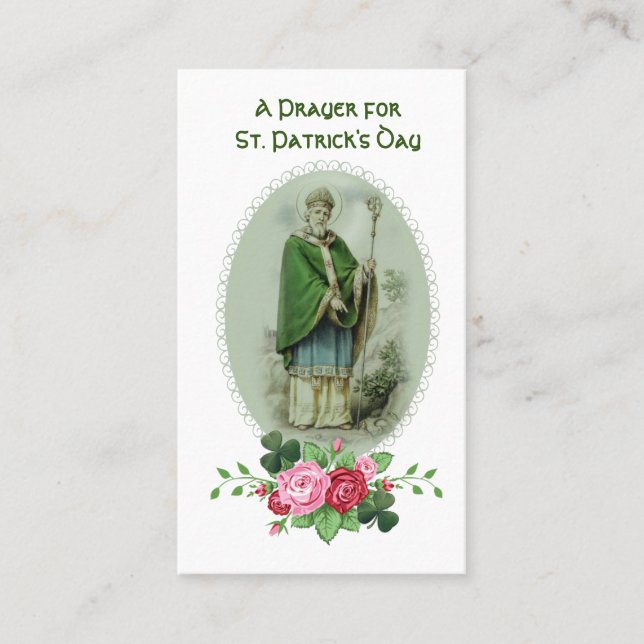 Carte De Visite Prière du Jour de la Saint Patrick Bénédiction rel (Devant)