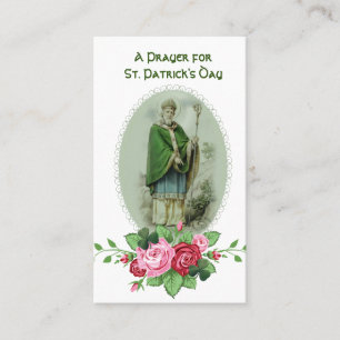 Carte De Visite Prière du jour de St Patrick bénissant saint