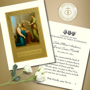 Carte De Visite Prière Mariage catholique Betrothal Mary Joseph