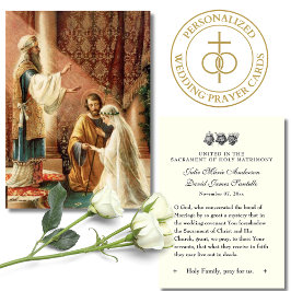 Carte De Visite Prière Mariage catholique Betrothal Mary Joseph