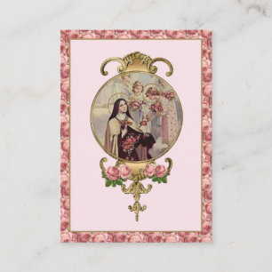 Carte De Visite Prière religieuse Saint-Thérèse Petite Chaplet Fle