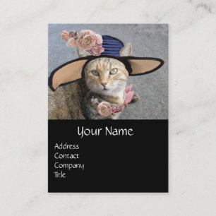 CARTE DE VISITE PRINCESS TATUS /ELEGANT CAT, GRAND DIVA CASQUETTE 
