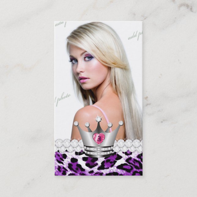 Carte De Visite Princesse TTT-Parfaite Purple Leopard Diamonds (Devant)