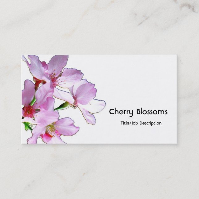 Carte De Visite Printemps Sakura/Fleurs de cerisiers roses (Devant)