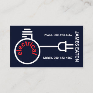 Carte De Visite Prise électrique à ampoule câblage