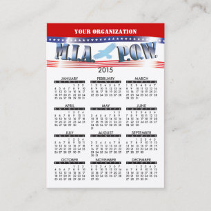 Carte De Visite prisonnier de guerre 2015 de MIA de calendrier de