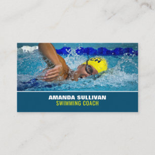 Carte De Visite Pro Swimmer, Coach de natation & Lifeguard