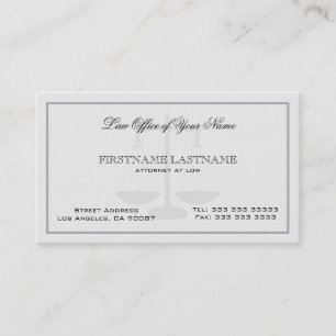 Carte De Visite Procureur à la loi Texture de lin blanc