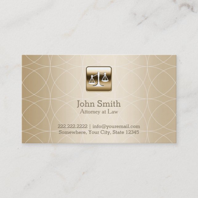 Carte De Visite Procureur Motif Luxury Gold Geo (Devant)