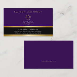 Carte De Visite Procureur   Professionnel Gold Purple