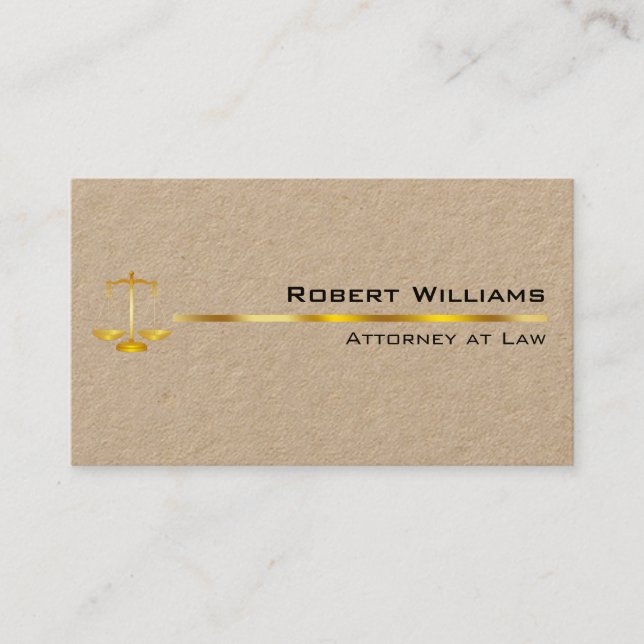 Carte De Visite Procureur Professionnel Simple Or Juridique (Devant)