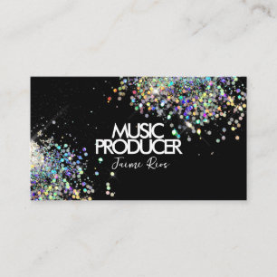 Carte De Visite Producteur de musique holographique faux noir