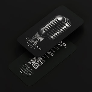 Carte De Visite Producteur de musique moderne chanteur Black Silve