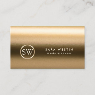 Carte De Visite Producteur de musique Musician Skills Gold Monogra