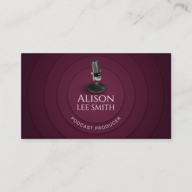 Carte De Visite Producteur de podcast/Entraîneur vocal/Acteur voca (Devant)