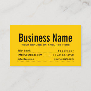 Carte de visite producteur noir et jaune