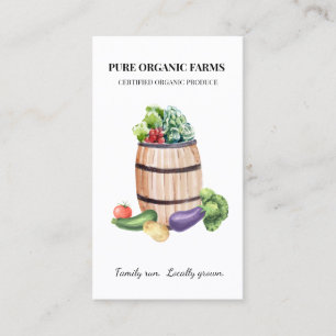 Carte De Visite Produire l'agriculture Légumes de ferme Aquarelle