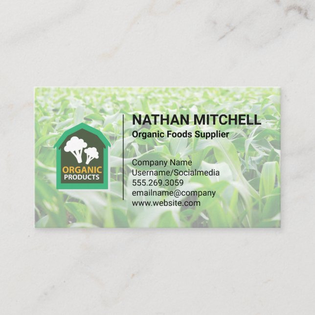 Carte De Visite Produire le logo de la grange | Champ de maïs (Devant)