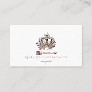 Carte De Visite Produits de miel de la Couronne florale Queen Bee