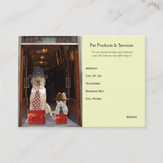 Carte De Visite Produits et services d'animal familier (Devant)