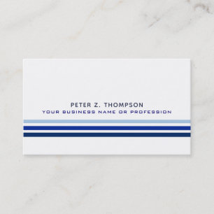 Carte De Visite prof. 3 lignes fines bleu foncé moderne