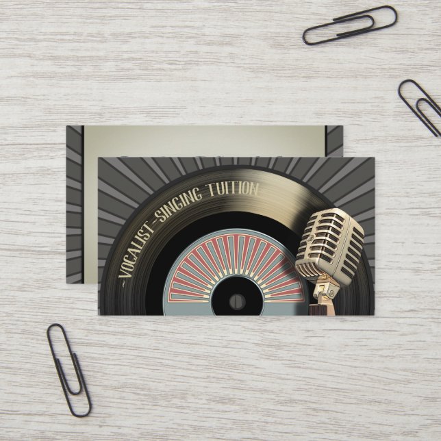 Carte De Visite Professeur chanteur de chanteur de chanteur (Devant/Arrière en situation)