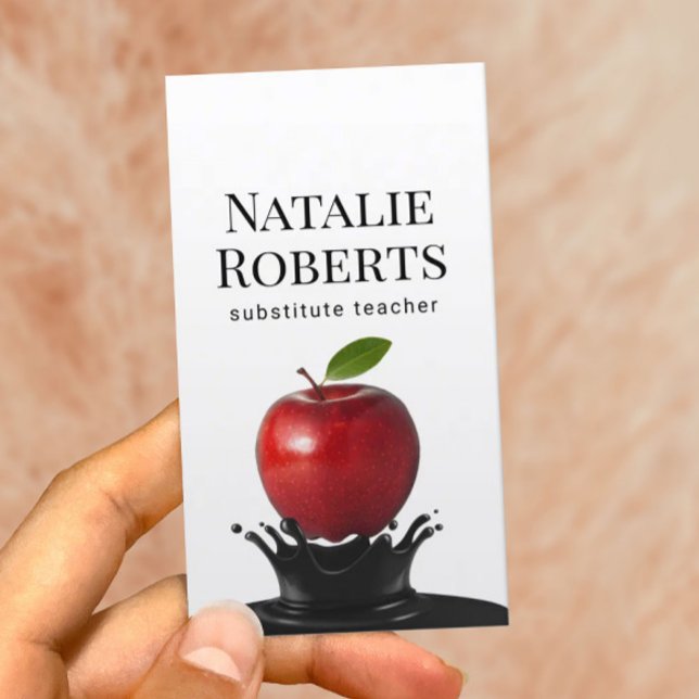 Carte De Visite Professeur Creative Apple Splash Professional (Créateur téléchargé)